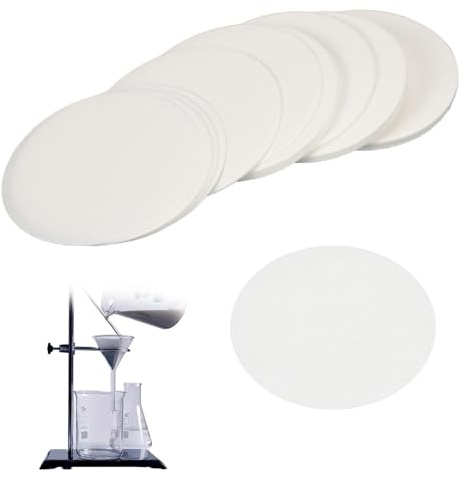 100 Stück Filterpapier Labor Rund mit 15 cm Durchmesser, Universelles Laborfilterpapier für Chemie, Öltests und Analysen, Mittlere Flussrate und Partikelabscheidung (Diameter 15cm)
