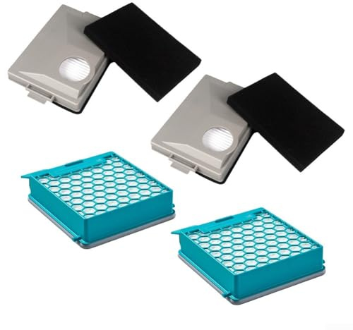 Staubsauger-Ersatz-Kohlefilter für Miele für Boost CX1 125 Edition und Blizzard CX1, kompatibel mit Originalteilenummern für gleichbleibende Leistung (2 Sets)