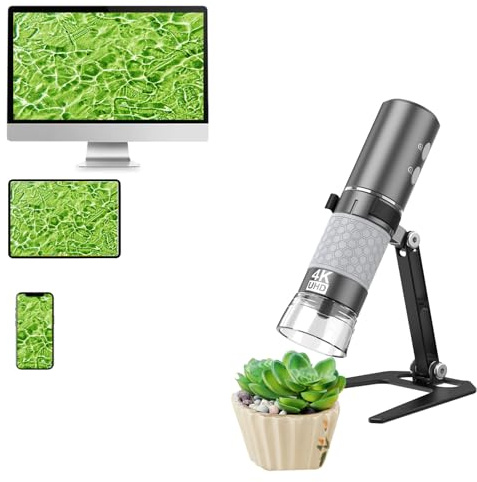 Mostanne WIFI Digital Microscope, Wireless Portable Handheld 4K Microscope HD Camera 50X-1000X Magnification with Adjustable Stand, Compatible with iPhone/iPad Mac Windows PC