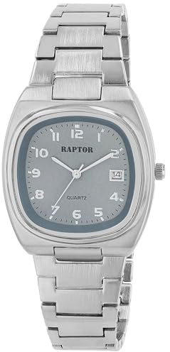 Raptor Damen Armbanduhr Analog in Silber, Gesamtlänge 23.5 cm, Edelstahlarmband – 3 ATM