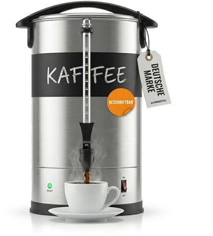 Sommertal Gastro Kaffeemaschine 15L | 100 Tassen, Warmhaltefunktion, Urne | Filterkaffeemaschine groß, Wasserstandsanzeige, Beschriftungsfeld, Kaffeeurne & Kaffeekocher für Büro, Catering & Events