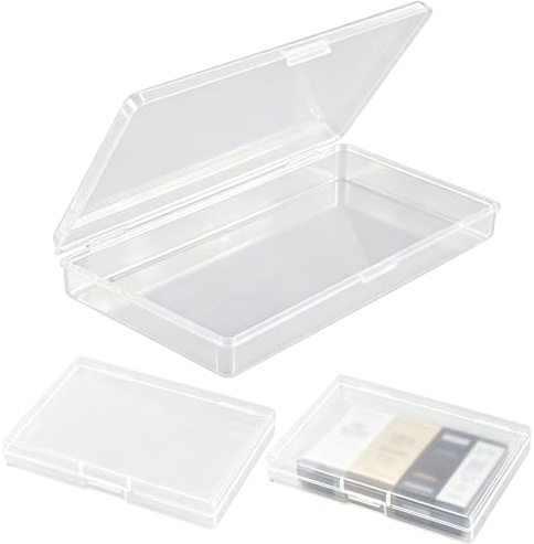 YCZARD 3Pcs Small Plastic Bead Box Rectangular Empty Mini Clear Organizer Storage Box with Flip Lid, Mini Jewelry Organizer Art Painting Accessories Container, Bead Organizer Case (12.3x8.4x1.9 cm)