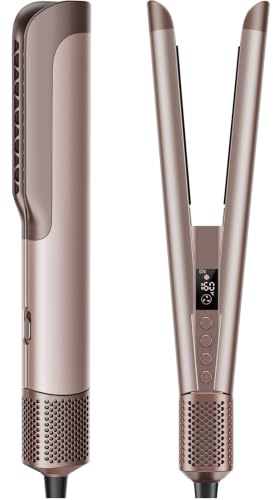 Airstraight Glätteisen Föhn 2in1 - Air Haarglätter für Nass-zu-Trocken Haar | Föhnen Glätten Gleichzeitig, 110.000 U/min, 1300W, Ionen, Keine Heißen Platten, Max 160°C, 4 Temp + 3 Stufen, Selbstreinigung