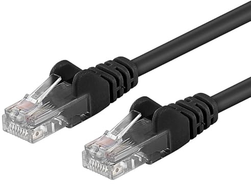 PremiumCord Netzwerkkabel, Ethernet, LAN & Patch Kabel CAT5e, UTP, Schnell flexibel & Robust RJ45 Kabel 1Gbit/S, AWG 26/7, Kupferkabel 100 Prozent Cu, Schwarz, 2m