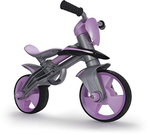INJUSA - Balance Fahrrad ohne Pedale Jumper, für Kinder ab 2 Jahren, mit Gummibändern an den Rädern, Stabiler Metallrahmen und Helm inklusive, Farbe Rosa