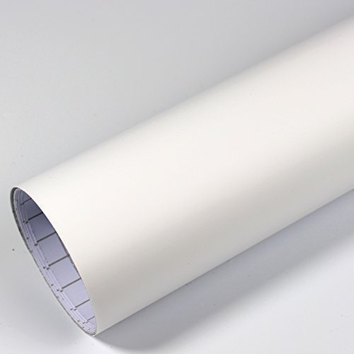 Rapid Teck® 5,26€/m Premium Matt Weiß - 3m x 1,52m - Blasenfrei mit Luftkanälen - Auto Folierung - Car Wrapping Folie - Schwarze Folie Auto