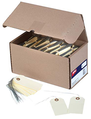 APLI 121316 1000 Stück Etiketten amerikanischen mit Draht, 125 x 63 mm