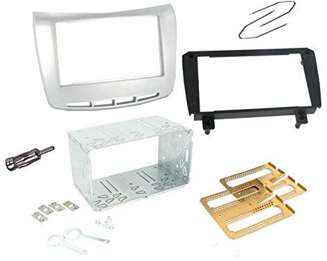 Sound-way Kit Montaggio Autoradio, Mascherina 1 DIN / 2 DIN, Plancia Metallica, Adattatore Antenna, Chiavi di Smontaggio, Compatibile con Lancia Delta