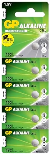 GP Batteries Alkaline Cell 192F Single-use Batterie SR41 Alkaline 1,5 V – Batterien (Einwegbatterie, SR41, Alkali, Knopf/Münze, 1,5 V, 5 Stück