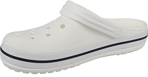 Crocs Unisex Crocband Clogs, White Graphite, 9/10 UK
