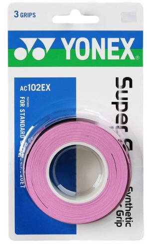 YONEX Super GRAP Overgrip Overgrip 3er Pack Tennis, Badminton, Squash, French Pink
