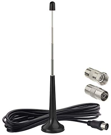 Bingfu FM Radio Antenna Dab Indoor Telescopic 75 Ohm Magnetic Base for Sony Philips Panasonic Denon Pioneer Onkyo Yamaha Tuner Radio Portable Amplifier HiFi Receiver Stereo Home Theater