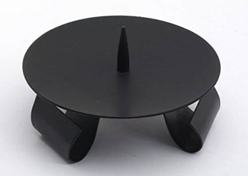Hochzeitskerzenhalter Schwarz gelackt aus Eisen mit Dorn Ø 11,5 cm für Hochzeitskerzen