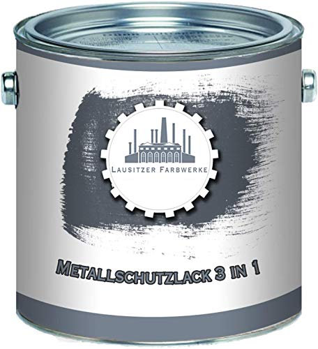 Lausitzer Farbwerke Metallschutzlack 3in1 SEIDENMATT Weinrot RAL 3005 Rot 3-in-1 du sparst dir Anti-Rost-Produkte Metallfarbe Metalllack Farbe für Metall Stahl Eisen Zink Aluminium (5 L)
