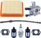 Adefol Kit de Carburador para Stihl FS120 FS200 FS020 FS202 FS250 FS300 FS350 Desbrozadora, Junta + Filtro de Aire + Filtro de Combustible + + Manguera de Combustible Bujía Piezas de Repuesto