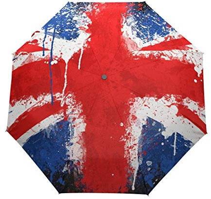Art England UK Flag Umbrella Automatic Auto Open Close Travel Sun Blocking Windproof Umbrellas for Women Men