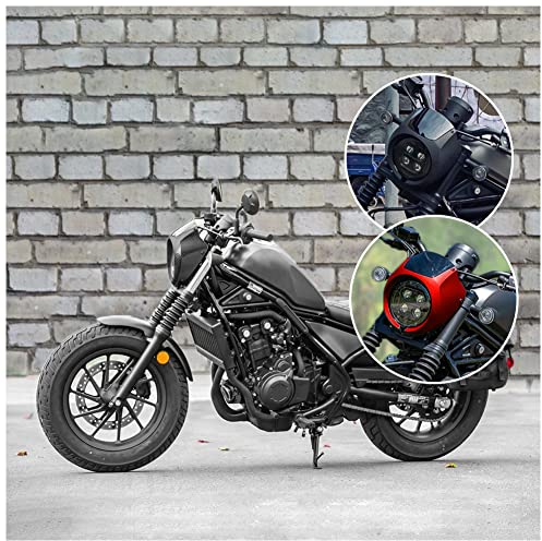 Motorrad Frontscheinwerfer Verkleidung Abdeckung Windschutzscheibe Scheinwerfer Visier Maske Schutz für Rebel CMX 500 300 CM 500 CMX500 CMX300 CM500 Zubehör 2020 2021 2022 2023 (Carbon Look)