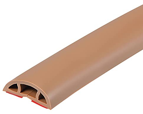 sourcing map Floor Cord Cover Cable Protector 0.4 W x 0.24 H 3.3ft Brown Cable Management for Home Office