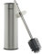 Bamodi WC-Bürsten Edelstahl Toilettenbürste & Halter - Silikon Bürstenkopf mit Behälter und Spritzschutz - Ohne Bohren - modernes Badzubehör - Silber