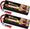 3S Lipo Batterie 3300mAh 80C 11,1V RC Batterie Étui Rigide avec Deans T Connecteur Compatible avec Losi Axial 1/8 1/10 RC Véhicules Voiture Camion Buggy Truggy Avion Drone Bateau Hobby (2 Paquets)