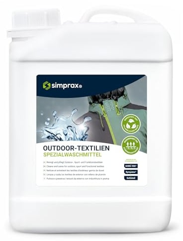 simprax® Waschmittel für Funktions- & Outdoorbekleidung, erhält die Wasserabweisung I erneuert Atmungsaktivität und effektiv gegen Schmutz für Sport- und technische Textilen, Hautverträglich