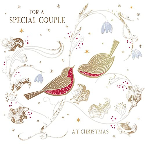 for A Special Couple Foiled Festive Robins Christmas Card Xmas Greeting Cards 496523