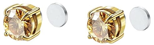 Magnetherapy Earrings, Magnetic Earrings Non Piercing Round Clip On Stud Earrings, for Women Men