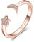 JewelryPalace Mond Sterne Verstellbar Promise Stapelring Eheringe Ring Silber 925 Damen, Zirkonia Silberringe Trauringe Damenring Einstellbare Offene Damen Ringe Set, Damen Schmuck Rosegold
