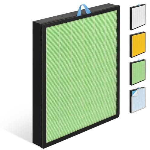 HSIAMEN Vital 200S-RF-TX Toxin Absorber Filter Compatible with Levoit Vital 200S Replacement Filter for Smart Air Purifier Vital-200S Vital 200S-P, LRF-V201-GUS H13 True HEPA Filter, Green 1-Pack