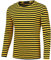 Lars Amadeus Striped T-Shirt for Men's Casual Crew Neck Long Sleeves Basic Pullover Tee Tops Yellow Black M