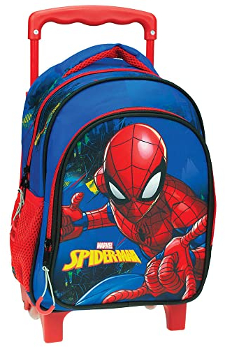 Spiderman Rucksack mit Rollen, Blau, 30 cm, hochwertig, Kindergarten, blau, 30 cm
