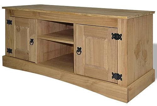 GuyAna TV-Schrank Mexiko-Stil Kiefernholz 120x40x52 cm Wohnzimmer-Schrank Fernsehschrank Hoch