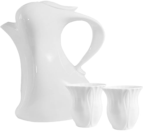 HOMSFOU Elegant Ceramic Rabbit Pot Tea Kettle Cup Kit for Water Milk Tea Festive Kettle for Home Decor