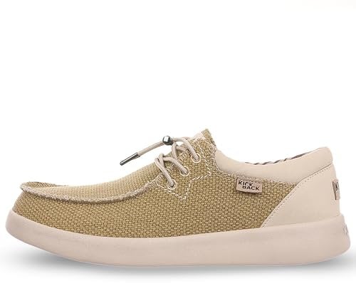 Kickback Haven Shoes - Mocassins pour Hommes - Couleur Mustard - Chaussures légères à Lacets pour Hommes - Chaussures Confortables pour Hommes - Chaussures à Enfiler pour Hommes - Taille EU 41