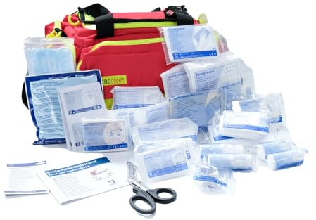 Notfalltasche gefüllt Erste Hilfe Tasche Notfalltasche mit Füllung nach DIN NORM für Betriebe Privathaushalte Büro Verwaltung öffentliche Einrichtungen (DIN 13157 Nahrungsmittelbetriebe)