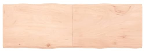 ZEYUAN Tablero de Mesa Madera Maciza Roble Borde Natural 180x60x4 cm, Encimera Cocina, Tableros De Madera, Table Salon, Encimera De Madera
