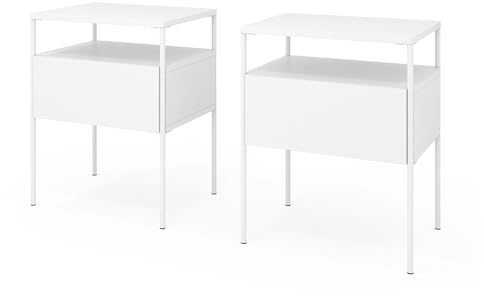 Vicco Nachttisch Mira, Weiß, 2er Set