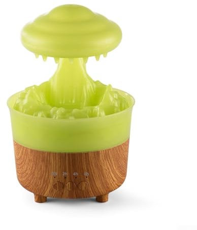 Zoegneer Regentropfen-Luftbefeuchter, LED, 7 Farben, Nachtlicht, Wassertropfen, Aromatherapie, Luftbefeuchter, Heimbüro, Schreibtisch-Luftbefeuchter für Wohnzimmer, Schlafzimmer, Büro (grün)