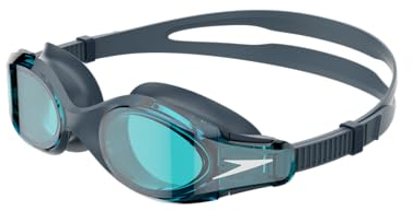 Speedo Lunettes de Natation Hydrosity 2,0, Antibuée, Anti-Fuites Lunettes de Natation pour Mixte Adulte, Gris Oxyde/Bleu Marine Profond, Taille unique