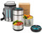 Lille Home Termo de 1500 ml, aislado al vacío, apilable, de acero inoxidable, térmica, para almuerzo/aperitivos, contenedor de 2 niveles con bolsa de almuerzo (Azul)