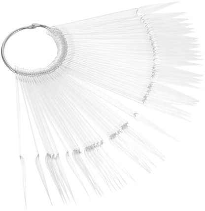 IWOWHERO Nail Tips Palette 50pcs Fan Shaped Nail Display Cards for Ring for Salon Use