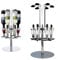 Crystals 6 Bottles Optics for Home Bar – Steel Rotating Bar Optics - 35ml Shots Alcohol Dispenser Butler Set - Rotary Optics for Spirits, Drinks and Wine Parties