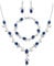 EVER FAITH Hochzeit Schmuck Set für Braut Brautjungfer, Blau Silber-Ton Teardrop Cubic Zirkonia Blatt Rebe Prom Halskette baumeln Ohrringe Armband für Damen