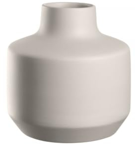 LEONARDO HOME Milano Keramikvase, 1 Stück, Moderne Vase aus Keramik, Dekovase für kunstvolle Blumen-Bouquets, Elegante Blumenvase, Hingucker als Dekoration, Höhe 21,5 cm, Creme, 026820