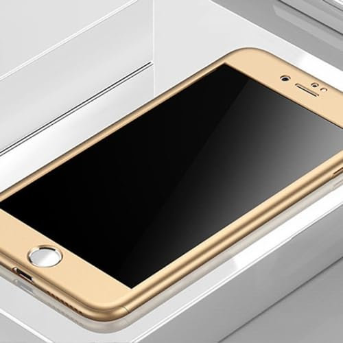 YVWUNH 360-Grad-Vollschutzhülle für iPhone 7 8 6 6s Plus SE 2020 Schutzhülle für iPhone 11 Pro XS MAX XR 5 5s 7 Hülle mit Glas, Gold, für iPhone 6S Plus