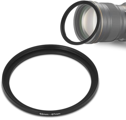 Step Up Ring Filteradapter 62-67mm für Kamera Objektiv, Filter-Adapter aus Aluminiumlegierung für UV-CPL-ND-Nahfilter mit Verschiedenen Objektivfiltern