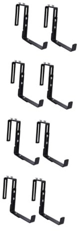 Kisangel 8 Pièces Balustrade de Balcon Crochet de Pot de Fleur Suspendu Cintre de Support Mural jardinières de Rail de Pont Support Jardiniere reglable Support Plantes Interieur Crochets