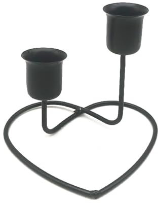 zuousxbs Kerzenständer aus Eisen, Kerzenständer aus Metall, Weihnachtsdekoration, 1 Stück, herzförmig