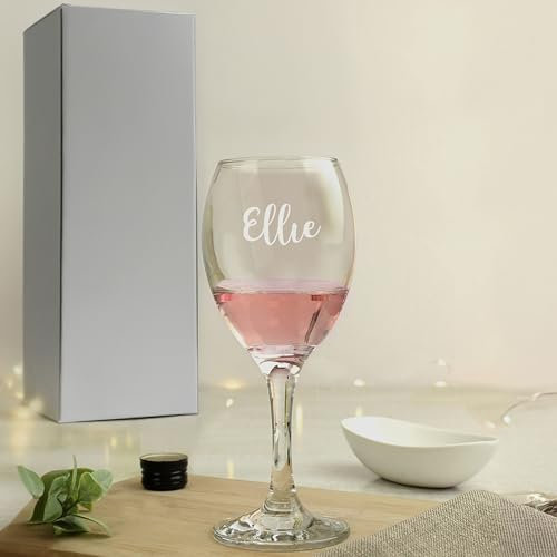 Custom Personalised Name Only Engraved Wine Glass
