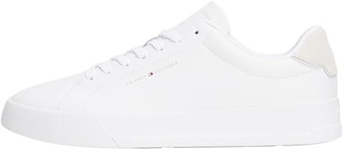 Tommy Hilfiger Court Sneaker Mujer Detail Essential de Piel, Blanco (White), 46